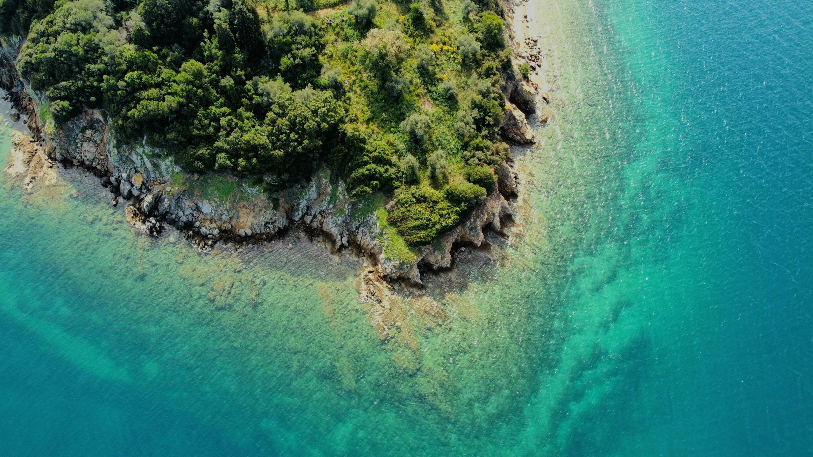 a small island in the middle of a body of water