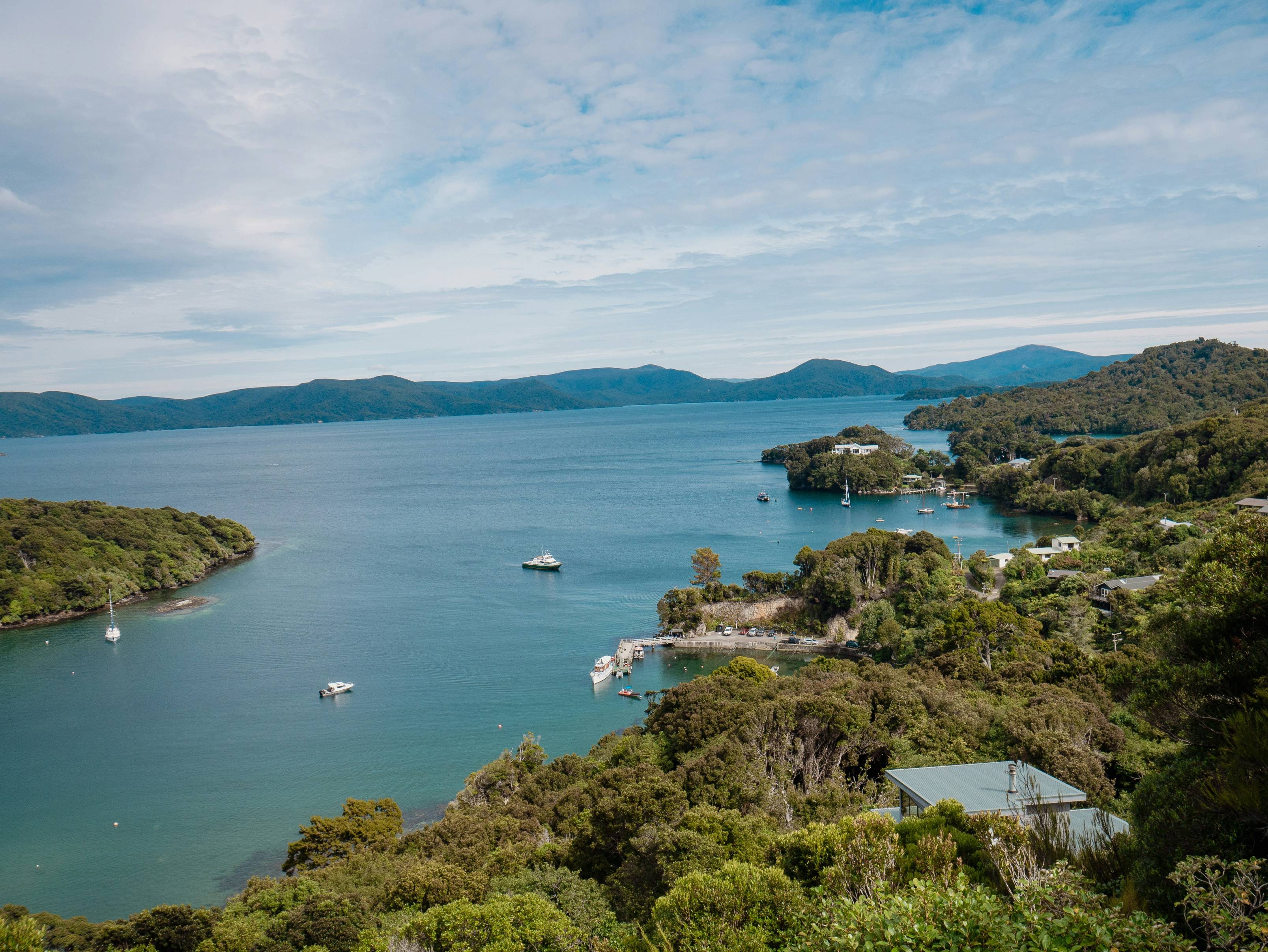 Beautiful coastal landscape with a calm ocean.